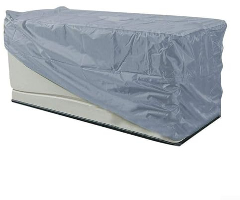 Funda para caja de almacenamiento de jardín, 210D Oxford, impermeable, protector de banco de patio para la lluvia, el sol y el polvo, protector grande para exteriores, resistente a la intemperie, gris