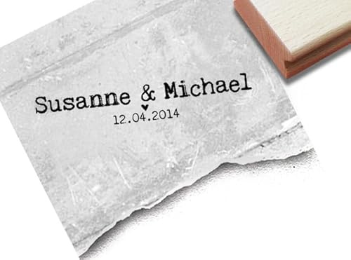 Stempel personalisiert mit Namen und Datum - Hochzeitsstempel Namensstempel Datumsstempel - Hochzeitstag Tischdeko Gastgeschenk - von zAcheR-fineT