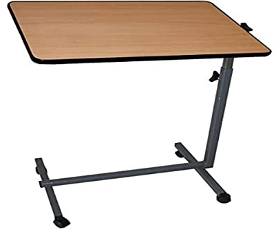 Queralto Easy - Mesa Auxiliar con Ruedas para Cama y Sofá, Madera, 40 x 60 x 70/105 cm