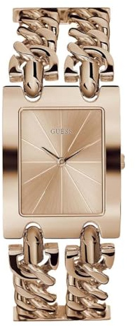 Guess Damen Analog Uhr Heavy Metal mit Edelstahl Armband