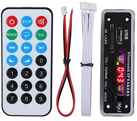 Decodierungsplatine, Bluetooth 5.0 MP3 WMA-Decoder-Modul, Wireless Bluetooth USB/SD-Karte/FM-Unterstützung (schwarz)