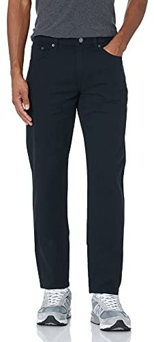 Amazon Essentials Herr rak passform 5-ficka stretch twillbyxor, svart, 32 W x 32 L