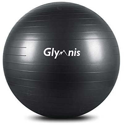 Glymnis rutschfester Gymnastikball mit maximaler Belastung von 300 kg,Pumpe für Pilates,Yoga und Fitness