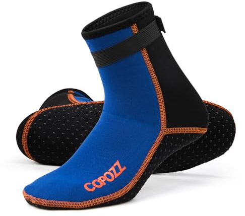 COPOZZ 3mm Tauchsocken Neoprensocken für Erwachsene Damen Herren, Dicke Tauchsocken Wassersport Schwimmen Socken für Schwimmen, Schnorcheln, Segeln, Surfen Wassersport