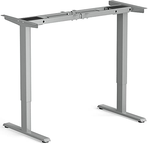 Tangkula Dual-Motor Electric Standing Desk Frame, Width & Height Adjustable Stand up Desk Base, Ergonomic Sit Stand Workstation with Memory Controller, Cable Tray for Home Office (Grey)