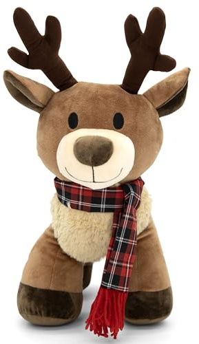 PLUSHIBLE BRIDGING MILES WITH SMILES Plush Reindeer Stuffed Animal - Holiday Deer Characters with Antlers Toy for Girl, Boy, Baby, Toddler - Christmas Decor - Little Plushie Toys - Randall, 8