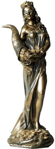 Figura de la diosa romana Fortuna en bronce, 29 cm de alto