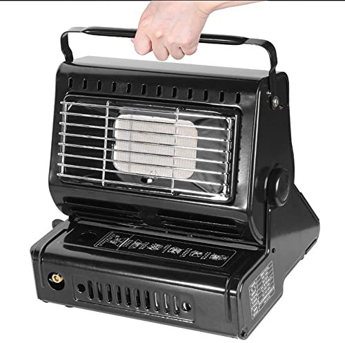 JOJAN Calentador De Gas Portátil Estufa De Gas, Calefacción De Gas De Cerámica, Calefactor De Gas Butano con Mango De Estufas, Compacto Y Liviano (Color : Black)