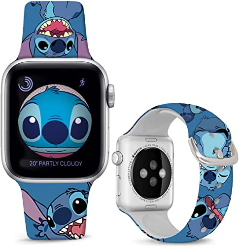 Leotop Sports Soft Silicone Bands Compatible with Apple Watch 49mm/Ultra 46mm 45mm 44mm 42mm 41mm 40mm 38mm,Wristband Pattern Printed Strap for iWatch Series SE 10 9 8 7 6 5 4 3 2 1 for Women Men.