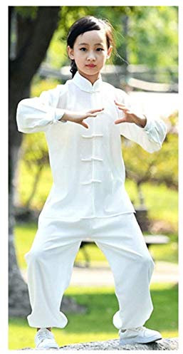 Vier-Jahreszeiten-Tai-Chi-Uniform-Set, Kampfsport-Anzug, Kinder-Tai-Chi-Kleidung, Übungskleidungsanzug, Herbst-Baumwolle und Leinen, Mädchen, Jungen, weiße Kung-Fu-Kinder, Zen-Meditation, Yoga-Anzug