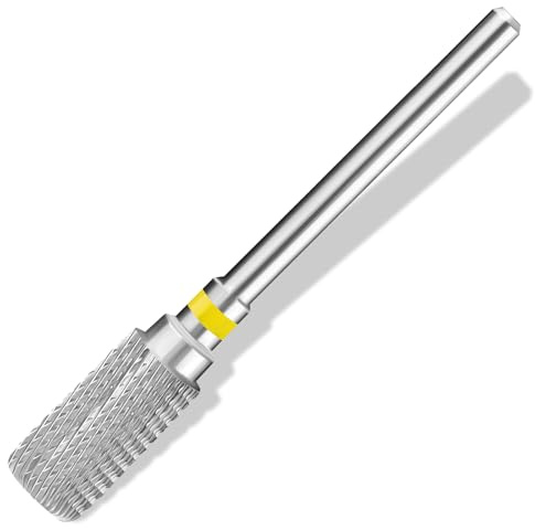 Vnjaoi Punta per unghie acriliche in carburo di tungsteno Cilindro piatto superiore Efile Macchina Lima Elettrica Punta per Manicure Lucidatura Arte Rimuovere Poly gel 3/32 2 Way Professional Tech