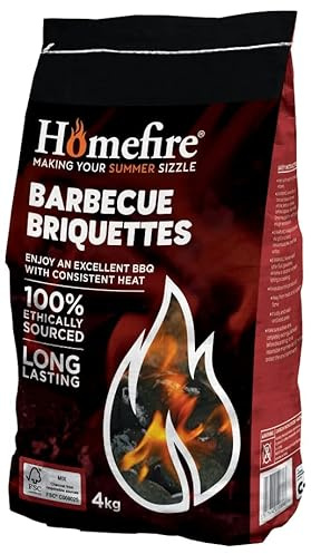 Homefiire Barbecue Charcoal Briquettes | Instant Light Barbecue Charcoal | Ideal For Outdoor Barbecues, Fire Pit, Camping or Picnics | 4kg | (Pack of 3)