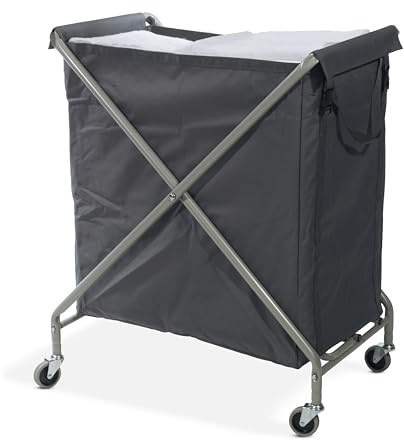 Numatic Twin Housekeeping Laundry Trolley On Wheels Commercial Dirty Linen Basket Folding Frame - Avern (240L)