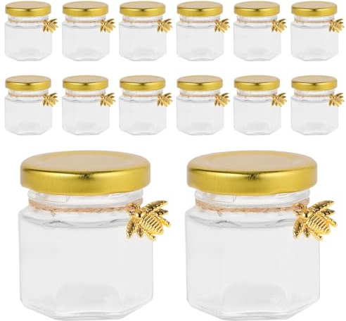 UPKOCH 20pièces Pots Verre Miniatures Pour Miel Récipients Hermétiques Pour Confiture Et Stockage De Petits Ingrédients Pour Cuisine Et Décoration