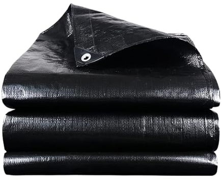 Abdeckplane Holz mit Ösen Schutzplane Bootsplane wasserdichte Gewebeplane Allzweckplane, 0.32mm für Artenmöbel Holz Pool Trampolin Auto, Anpassbar blais (Color : Black, Size : 10x10m)