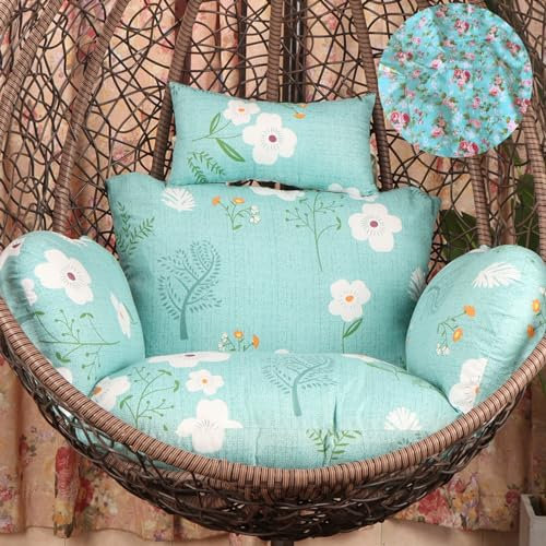 MIAOMI Polster für Schwingsessel, Outdoor Indoor HäNgesessel Polsterauflage Hängesessel Kissen Auflagen Waschbar Schaukelstuhl Sitzkissen Terrassen-Hängesesselkissen(Grün)