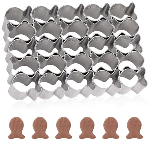 Keksausstecher Fisch Mini, 9,8x6,5x2cm Mini Ausstecher Cracker mit 25 Gittern Keksausstecher aus Edelstahl Goldfisch-Formen zum Backen von Meerestier-Plätzchen