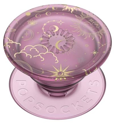 PopSockets Poignée de téléphone Transparente avec béquille Extensible, PopSockets pour téléphone, PopGrip translucide, Mauve céleste