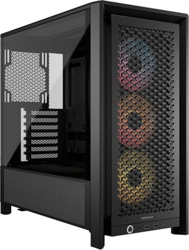 CORSAIR FRAME 4000D RS ARGB Modular Mid-Tower ATX PC-fodral – högt luftflöde, 3 x förinstallerade RS ARGB-fläktar, InfiniRail™ fläktmonteringssystem, ASUS BTF, MSI Project Zero, Gigabyte Project