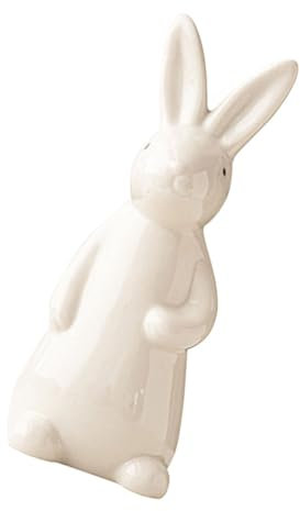 Milisten Keramischer Hase Dekofigur Stilvolle Osterdeko Für Zuhause Niedliche Tischdeko Mit Feiner Verarbeitung Für Frühlingsdekoration Und Mikrolandschaften Hergestellt Aus Langlebigem