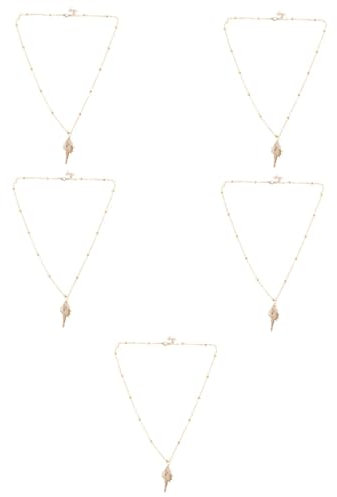 SAFIGLE 5St Muschel Halskette damenhalskette boho halskette muschel schmuck gold necklace Halsband für Männer Muschelkette am Strand Strand-Muschel-Halskette Muschelhalskette Hülse