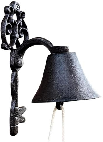 Dinner Bell Outdoor | Gusseisen Bauernhaus Glocke | Antike Deko Glocke | Wand Ornament Handglocke | Innendekoration Glocke Konstruktion Gusseisen für Zuhause Schule oder Kirche