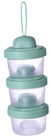 1 Set 3 Milk Powder Box Food Containers Container Powdered Milk Containers for Food 3 Layers Milk Powder Container Dry Food Container Green Pp