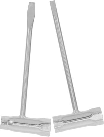 Abaodam 2pcs Chainsaw Wrench for Spark Plug Steel Dualend Design with Thickened Barrel Silver Sturdy T-Handle Tool for Lawn Mower and Chainsaw Versatile Lengths