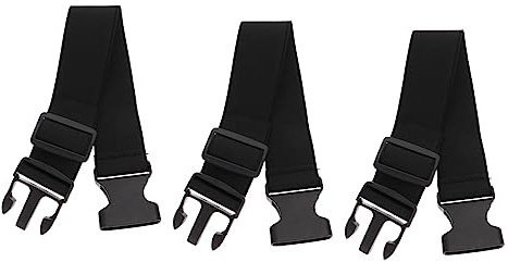 HOUDERCO 3 Stück Verstellbare Gurtschnallen Packgurte aus Polyester mit Gummiband Schwarz Leicht zu Tragen und Einfach zu Lagern für Umzüge und Fahrräder