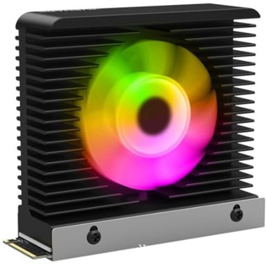 Koolenry ARGB M.2 2280 SSD HEIDEMINK Aluminum -LEGOY M.2 SSD HEIDELKOMPOLER mit 4Pin -PWM -Lüfter mit Thermalpolster -Kühler Kühlkörper A