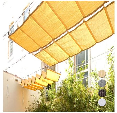 Voile d'ombrage en forme de U avec protection UV à 90 % pour extérieur, pergola et piscine, filet d'ombrage ondulé durable (1,2 x 8 m (l x L)