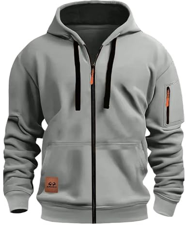 HAOLEI Felpe con Cappuccio E Zip Uomo Felpe con Tasche e Polsini Elastici Leggera e Funzionale Maglia Semplice Classici Maglie Casual Pullover Sportiva Hoodie Autunno e Inverno S-3XL