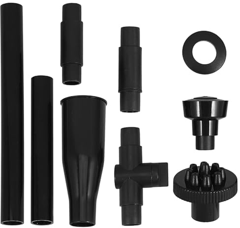 LOORGVEL 9 Pezzi Kit Ugelli Spray Fungo per Fontana Accessori Pompa Immersione per Laghetto e Acquario Testa Spruzzatore Nera Decorativa per Vasca e Giardino Facile da Installare e Pulire