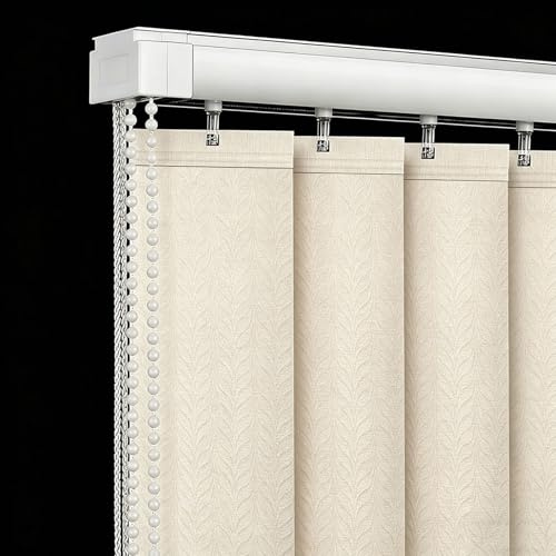 Lamellenvorhang | Vertikaljalousie mit Lamellen – Breite 40-250cm, Höhe 60-300cm | Flächenvorhang, Schiebevorhang, Streifenvorhang & Lamellenanlage für Zuhause & Büro(150W x 220H cm)