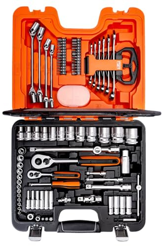 Bahco S910 S910 Socket Set 92-Piece 1/4-Inch And 1/2-Inch Drive