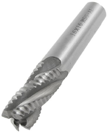 sourcing map 16mm 5/8 Dia Straight Shank 4 Zahnflöten HSS AL Schruppfräser