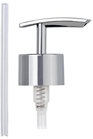 WENKO Ersatzpumpkopf Chrom Flach - Seifenpumpe, Kunststoff (ABS), 5.3 x 17 x 3.4 cm, Chrom, Silber