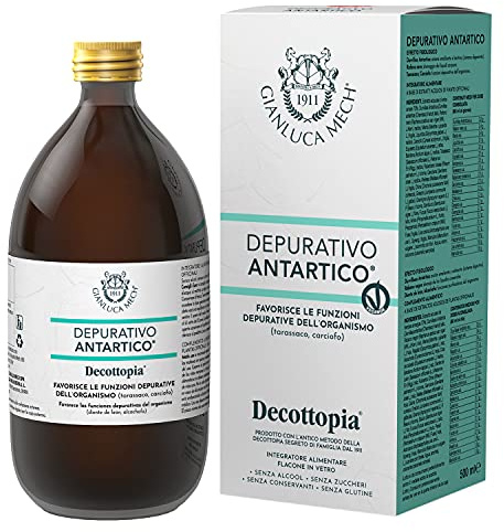 Gianluca Mech | Decottopia Depurativo Antartico, 500 ml | Integratori Alimentari Keto, Senza Glutine, Azione Detox, Vegan