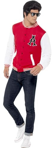 SMIFFYS Giacca College anni '50 Jock Letterman, rosso Halloween