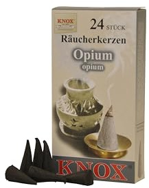 Knox Räucherkerzen/Räucherkegel - Opium - 24 Stück/Pkg. Verschiedene Düfte (3, Opium)