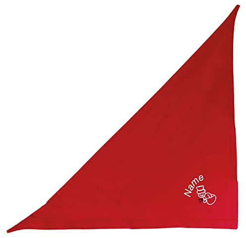 Schecker Besticktes Hundehalstuch mit gesticktem Schneemann + Hundename - in Rot - Weihnachtsmotive - das individuelle Geschenk für den Hund