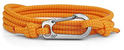 Eighty Eight Degrees Bracciale da Arrampicata con Moschettone in Titanio, Fatto a Mano nel Regno Unito, Regolabile, Impermeabile