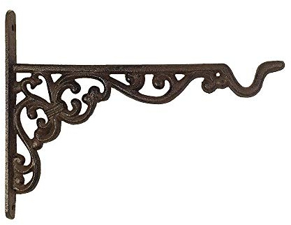 zeitzone Wandhalterung für Blumenampel Blumentopf Haken Gusseisen Antik-Stil Braun 19,5cm