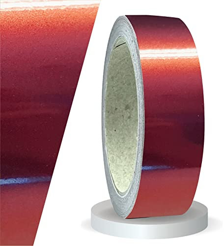 siviwonder Zierstreifen selbstklebend Folie Premium Shift Effect Farbwechsel Cranberry Glanz 30 mm x 10 m Rolle Dekorband Auto Motorrad Boot Fahrrad Wohnwagen Helm Pinstripe Klebeband Konturmarkierung
