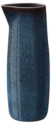 BITZ Milkkännchen, Milchkanne aus Steingut, 500 ml, Dunkelblau/Schwarz