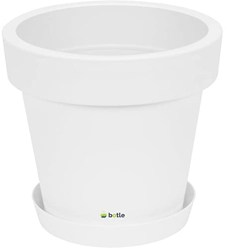 botle blomkruka ytterkruka inkl. underlägg blomkruka 50 cm x 45,5 cm vit planteringskruka plastkruka