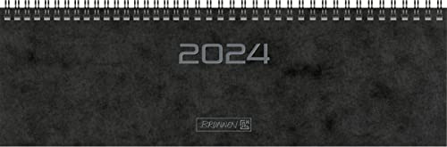 BRUNNEN Wochenkalender Modell 777 2024 2 Seiten = 1 Woche Blattgröße 32,6 x 10,2 cm schwarz
