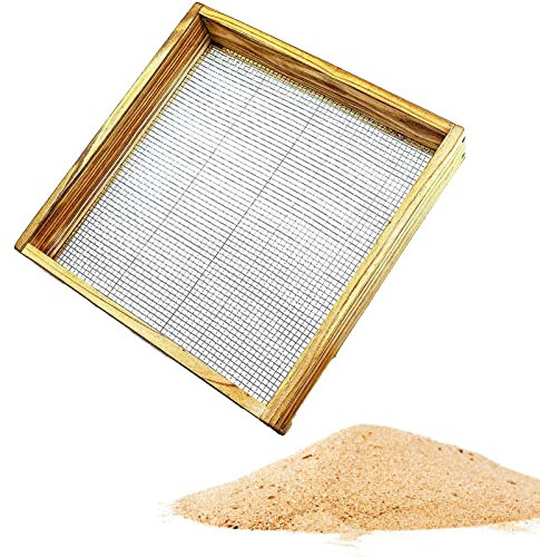 LOSOO Gartensieb Bodensieb Hölzern Garten Stein Sand Boden Erde Sämling Mesh Sieb Für Steine, Mutterboden, Torf, Laub, Lehmboden, Sand