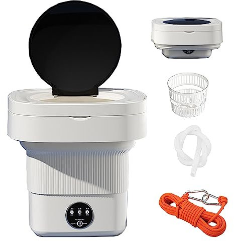 Blue Light Portable Washing Machine, 14.7L Mini Folding Washing Machine, Suitable for Baby Clothes, Underwear, Socks, Towels or Small Items,Portable Washer for Camping, RV, Travel, Small Spaces (Colo