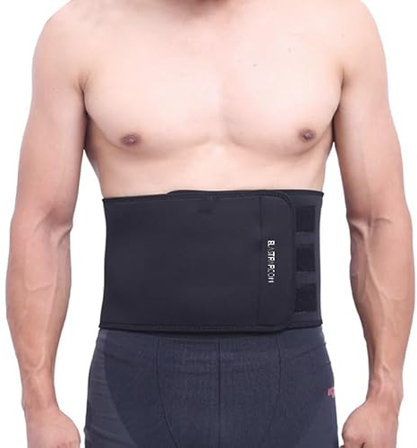 elastrap Ceinture dos souple - Bande, bandage, sangle, strappin, soutien dorsale lombaire - Maintien et compression (L-XL: Tour de taille 91-120 cm)